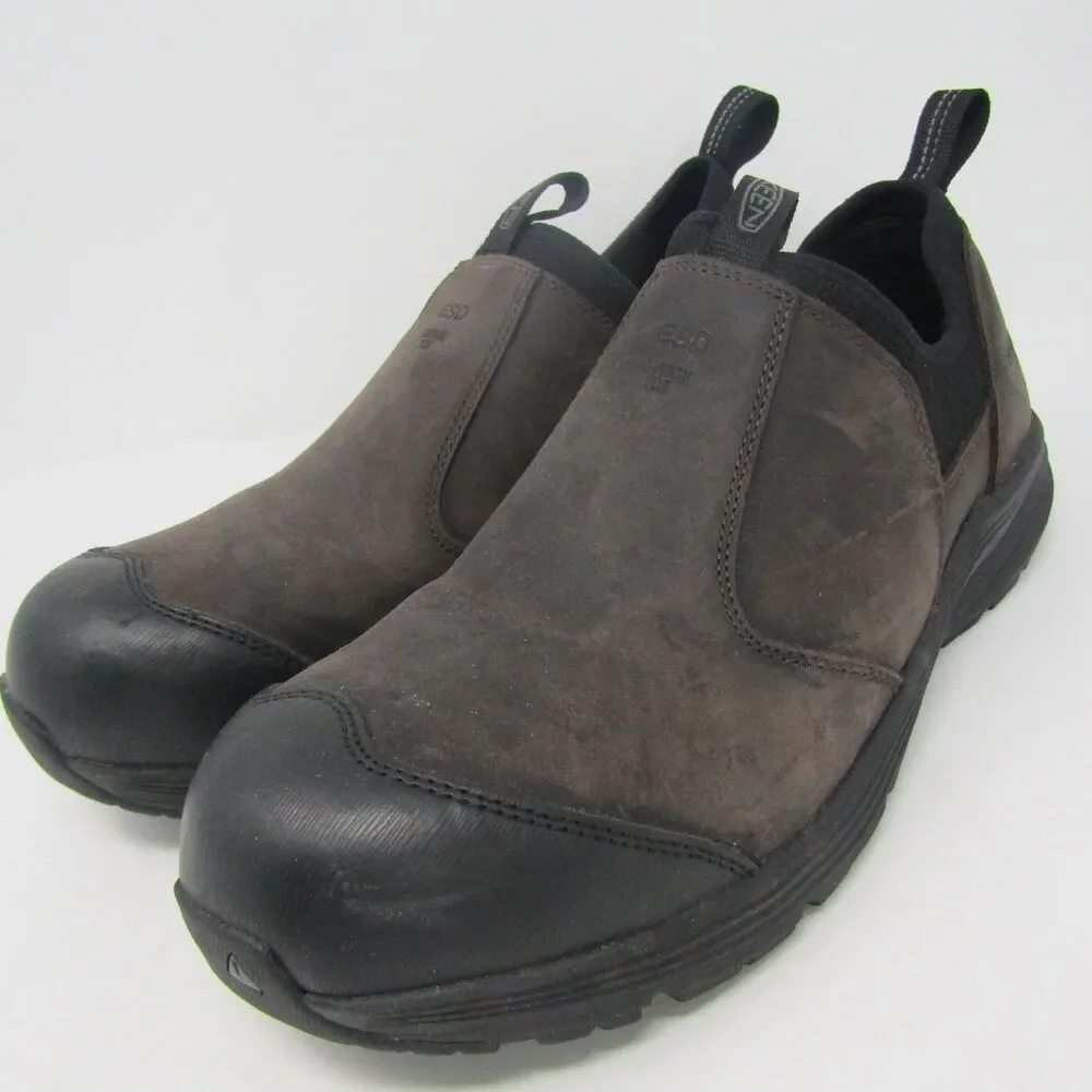 KEEN Utility Vista Energy ESD Carbon Toe Slip-On Work Shoes Men's US 11D Brown